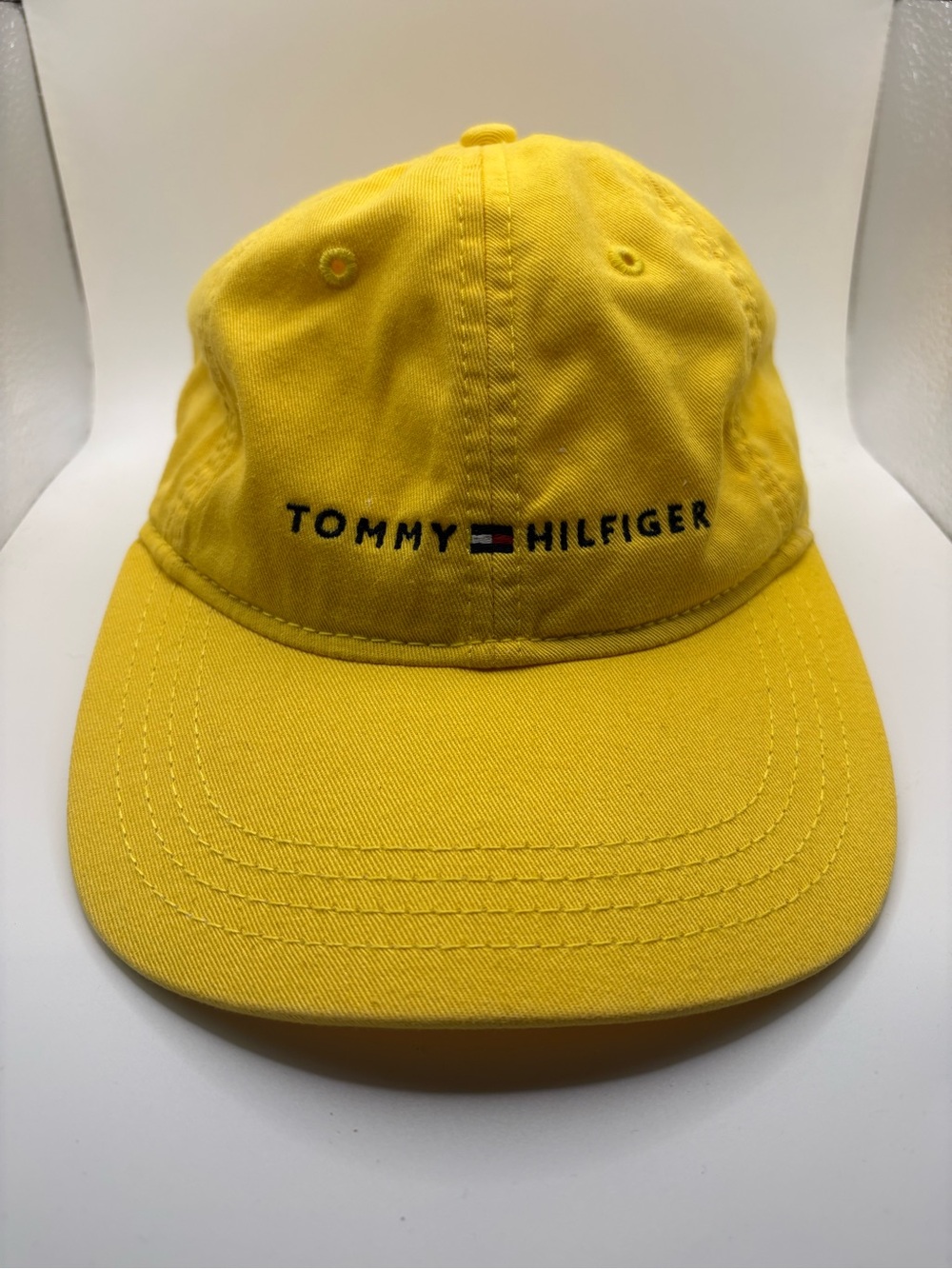 Tommy Hilfiger Yellow Spell Out Logo Adjustable Strapback Hat